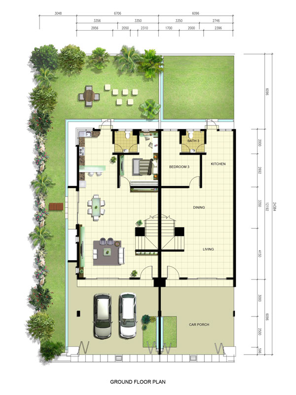 terrace house plan